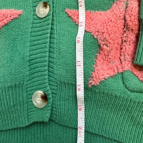 DAVI & DANI Green and Pink Star Cardigan - Picture 5 of 8